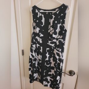 Size 12 black and white print shift dress